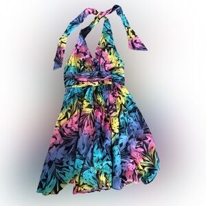 Vintage Multicolor Backless Dress